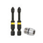 Bague DEWALT avec 2 Embouts Impact Torsion PH2 50mm