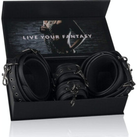 Ensemble de Menottes Cuisse et Poignets Noir - Fetish Collection