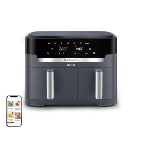 Friteuse à Air Chaud Tefal Dual Easy Fry 11L - Double Chambre Gris