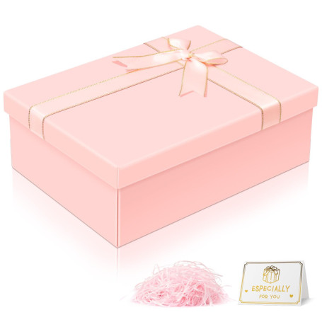 Boîte Cadeau Rose VINATO avec Couvercle et Accessoires pour Toutes Occasions