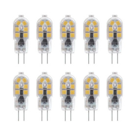Lot de 10 Ampoules LED G4 2W Blanc Chaud 3000K - Équivalence 20W