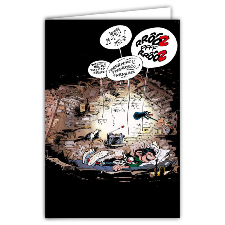 Carte de Retraite Gaston Lagaffe - Grotte avec Enveloppe Illustrée