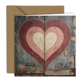 Carte de Saint-Valentin Cœur Pastel avec Enveloppe Kraft - 15 x 15 cm