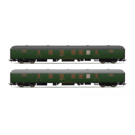 Coffret Electrotren HE4013 Renfe - 2 Wagons Postaux Dgdc-3000 en Vert Olive