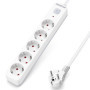 Multiprise Aigostar 5 Prises avec Interrupteur et Sécurité Enfant - 3 Mètres, Blanc