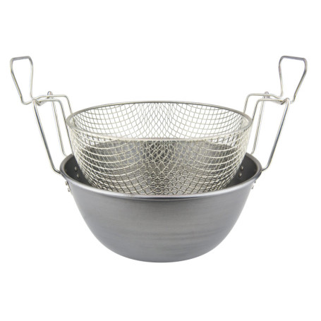 Friteuse en Fer Brossé ILSA 26 cm avec Panier Grillagé