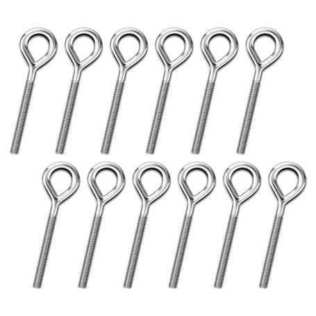 Lot de 12 Vis à Œil M8 en Acier Inoxydable pour Suspension