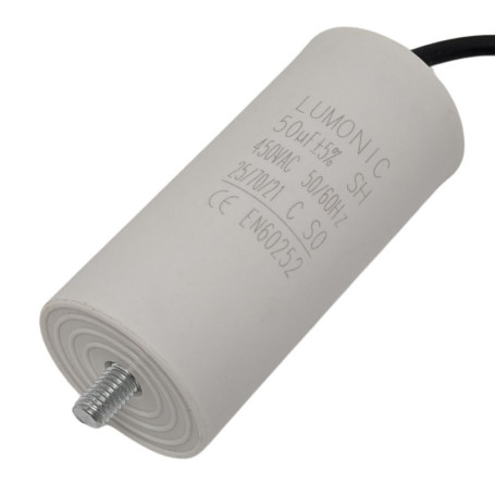Condensateur de démarrage Lumonic 50µF 450V pour moteurs et outils