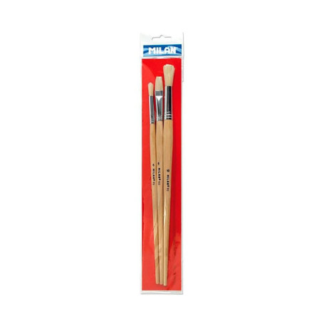 Set de 3 pinceaux MILAN pour peinture à l'huile et acrylique