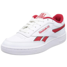 Baskets Reebok Club C Revenge pour Homme - Style Vintage en Cuir Blanc et Rouge