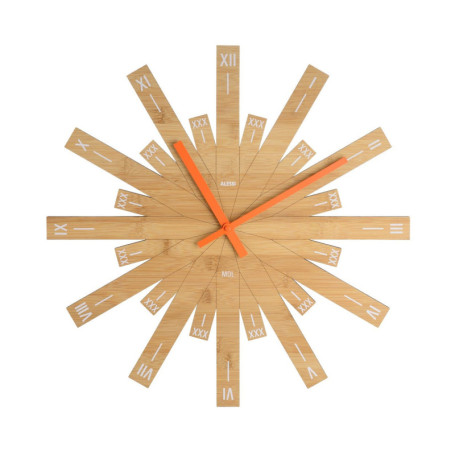Horloge Murale Raggiante en Bambou Alessi - Design Silencieux et Élégant
