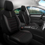 Housse de sièges universelle OtoM Limited en textile et cuir noir avec surpiqûres rouges - 11 pièces