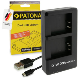 Chargeur Double PATONA pour Batteries DB-120 - Compatible Ricoh GR IV avec USB-C