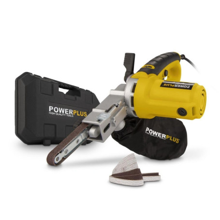 Ponceuse à Bande Électrique POWERPLUS 400 W avec Accessoires - Précision et Efficacité