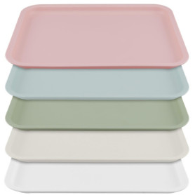 Lot de 5 Plateaux Rectangulaires en Plastique - Service pour Restaurants et Cafés