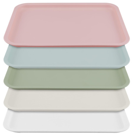 Lot de 5 Plateaux Rectangulaires en Plastique - Service pour Restaurants et Cafés