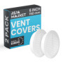 Lot de 2 grilles d'aération blanches 150 mm avec moustiquaire