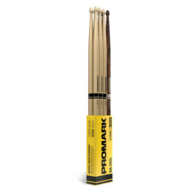 Pack de 4 Baguettes ProMark Rebound 5A en Hickory avec Pointe en Bois