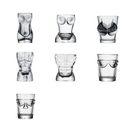 Set de 7 Verres à Whisky Artistiques Hitchuey - Design Unique pour Fêtes et Bars