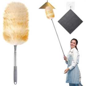 Plumeau Télescopique en Laine d'Agneau SENLINLIN - Extensible jusqu'à 140 cm