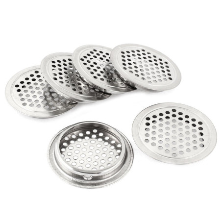 Grille de Ventilation Ronde en Acier Inoxydable - Lot de 6