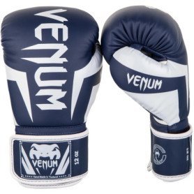 Gants de Boxe Venum Elite - Blanc et Bleu Marine - 10 Oz