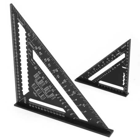 Équerres de Charpentier QWORK - Set de 2 en Aluminium 185MM et 300MM