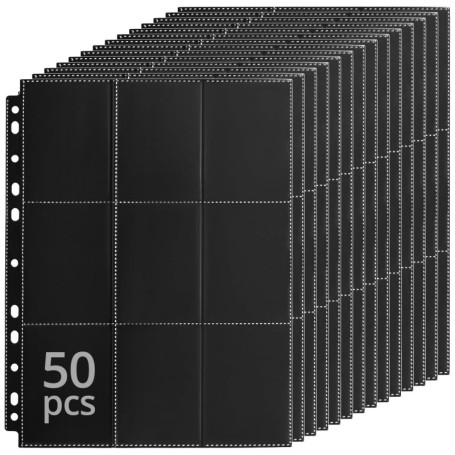 QWORK® 900 Pochettes de Protection pour Cartes à Collectionner - Noir