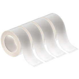 QWORK Rubans d'Étiquettes Thermiques Transparentes - 4 Rouleaux de 16 mm x 4 m