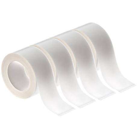 QWORK Rubans d'Étiquettes Thermiques Transparentes - 4 Rouleaux de 16 mm x 4 m