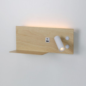 Applique Murale LED Alpinaluz avec Projecteur et Ports USB