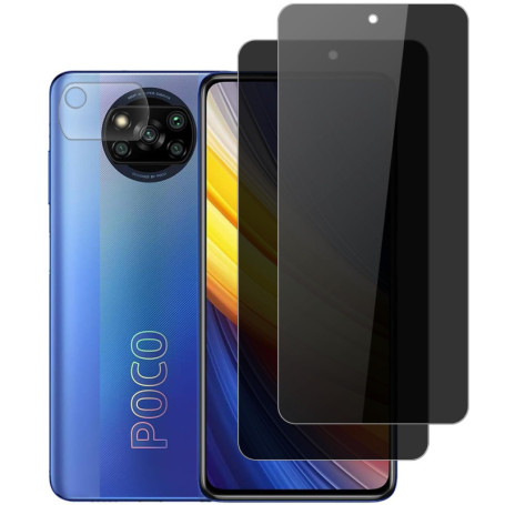 Vuciya Lot de 2 Verres Trempés pour Xiaomi Poco X3 / Pro / NFC - Protection Écran Anti-Espion