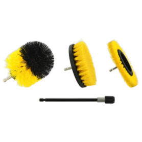 Lot de Brosses Polypropylène Plates et Rondes avec Porte Outil - Nettoyage Efficace pour Perceuse