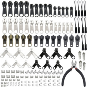 Kit de Réparation de Fermetures Éclair YaHoGa - Noir