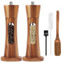 Set de Moulins à Poivre et Sel en Bois avec Support - 2 Pièces