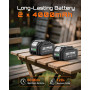 Scie Sabre sans fil 21V, Scie Sabre à Batterie avec 2 batteries de 4,0 Ah, 0-3200 spm, 8 lames de scie, changement de lame sans 