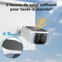 GNCC 4MP Camera Surveillance WiFi Exterieure sans Fil Solaire, 5G/2.4GHz WiFi Camera Exterieur avec Panneau Solaire, Vision Noct