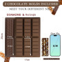 2 Pièces Moule à Chocolat en Silicone, Moule Silicone de 6 Cavités+1 Scraper+100 Sac d'emballage, Moule Tablette Chocolat Dubai 
