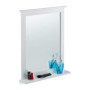 Miroir mural en bambou avec tablette - Relaxdays, 68x56 cm, blanc