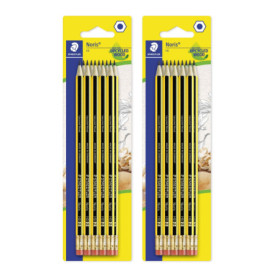 Set de 20 Crayons HB avec Gomme Intégrée - Staedtler Noris en Bois Recyclé
