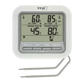 Thermomètre Numérique de Cuisine TFA avec 2 Sondes en Acier Inoxydable