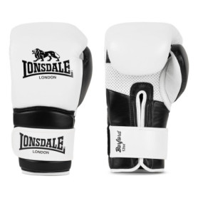 Gants de Boxe Lonsdale Barford en Cuir Blanc et Noir - 14 oz