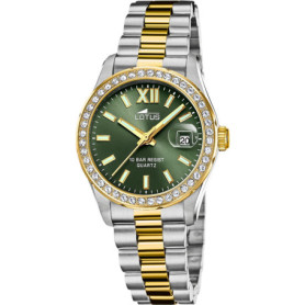 Montre Lotus Freedom en Acier Inoxydable Doré avec Cadran Vert