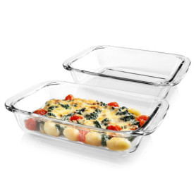 Lot de 2 plats à gratin en verre GOURMETmaxx pour friteuse à air et four