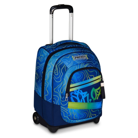 Chariot Scolaire 2 en 1 Seven Bleu - Sac à Dos Pratique pour Enfants