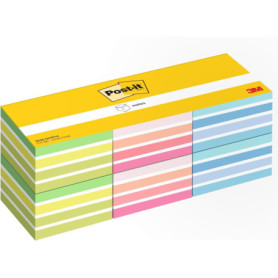 Cube de Notes Post-it Autocollantes Colorées - 6 Blocs de 450 Feuilles