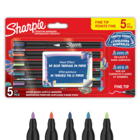 Lot de 5 Marqueurs Acryliques Sharpie - Tons Terre pour Art Créatif