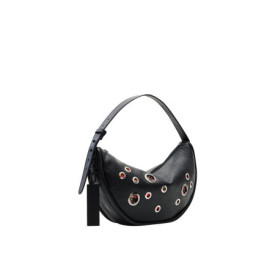 Sac à épaule Desigual en cuir synthétique noir avec motifs floraux