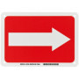 Panneau de Signalisation Sortie et Direction Rouge sur Blanc - Brady 25,4 x 17,8 cm