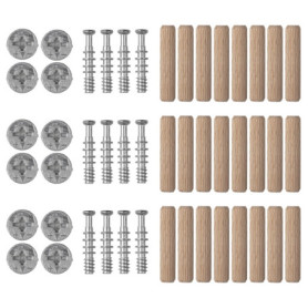Ferrures Excentriques pour Meubles - Kit Complet d'Assemblage Wolfcraft